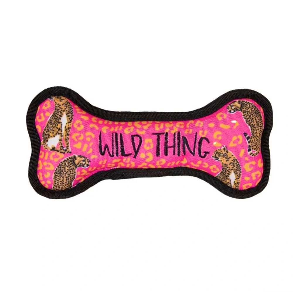 ✨🆕🐆🐾SIMPLY SOUTHERN WILD THING SQUEAKY DOG BONE TOY🐾🐆 - Picture 1 of 5